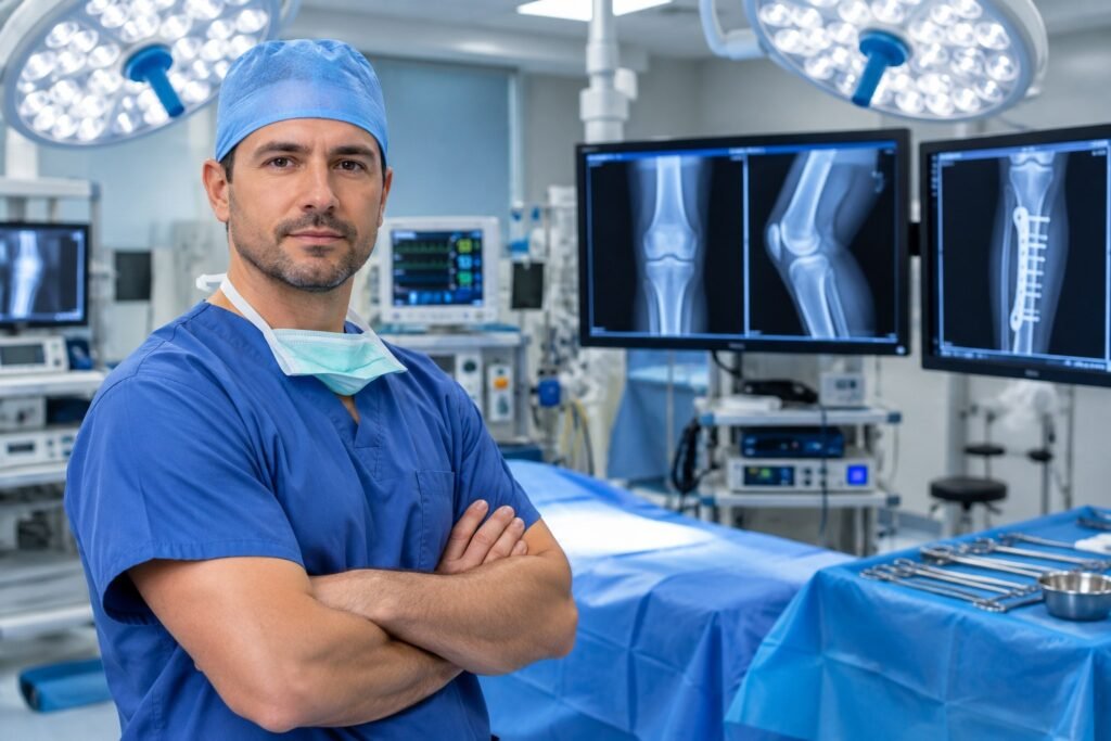 Orthopedic surgeon in a hospital operating room representing Dr. Daniel Christopher Allison's career